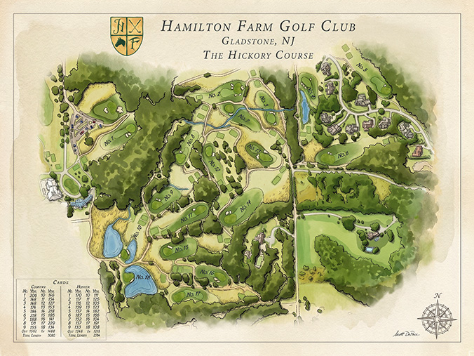 Hamilton Farm Golf Club - Hickory course map