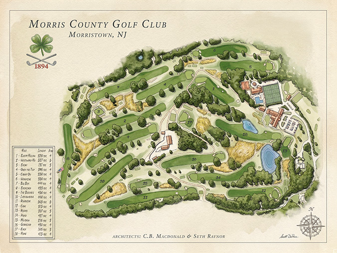 Morris County Golf Club course map