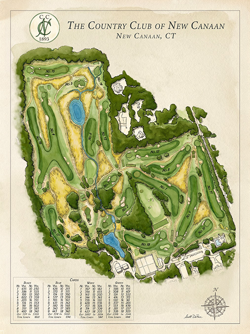 The Country Club of New Canaan course map