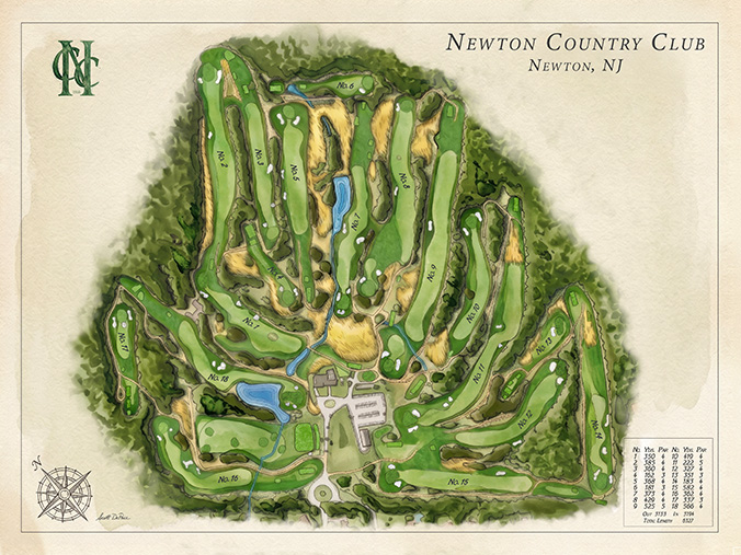 Newton Country Club course map