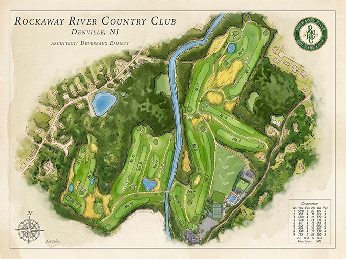 Rockaway River Country Club course map