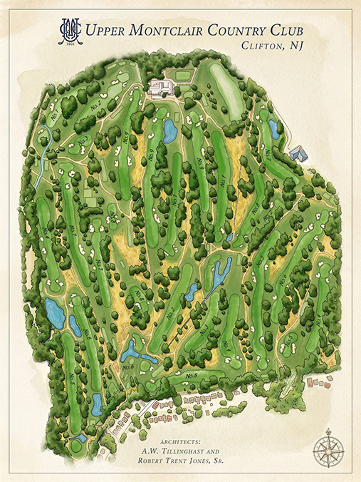 Upper Montclair Country Club course map